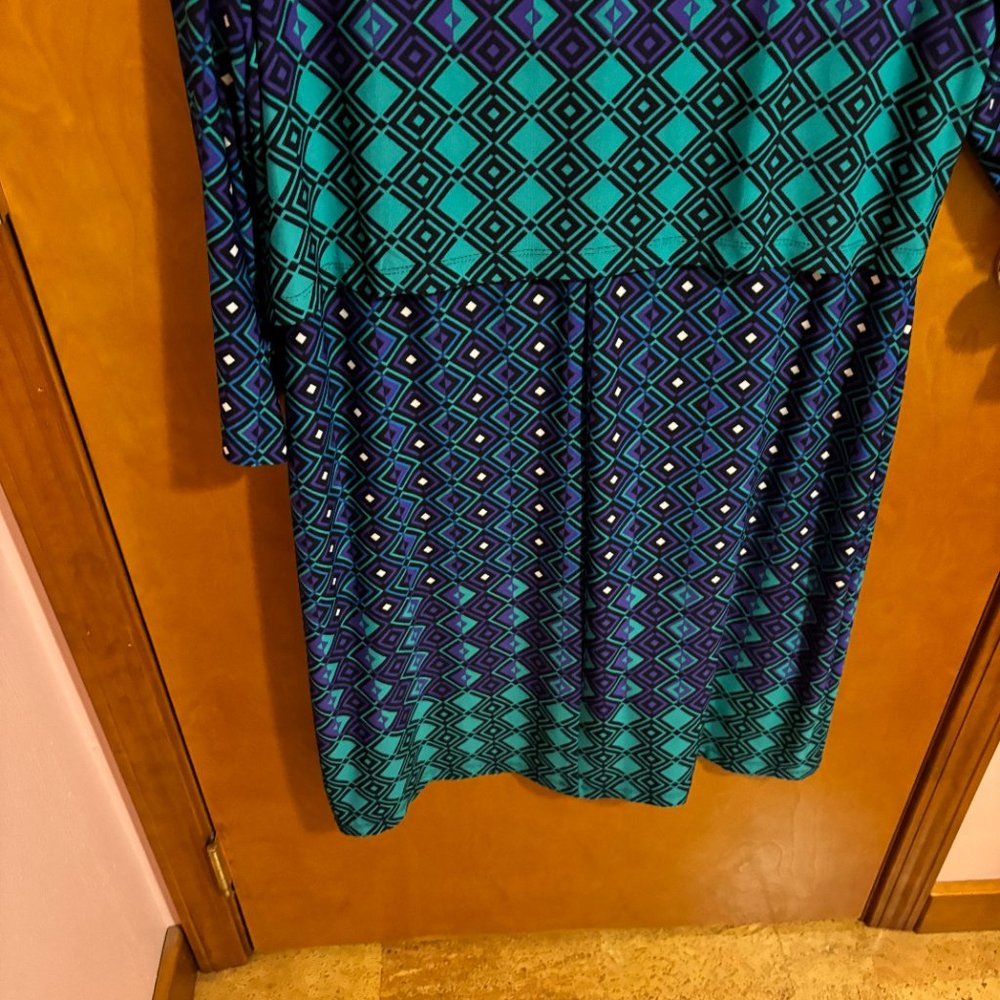 Ronnie Nichole Vibrant Diamond Green Purple Black Dress  Size‎ 14 - Picture 15 of 15